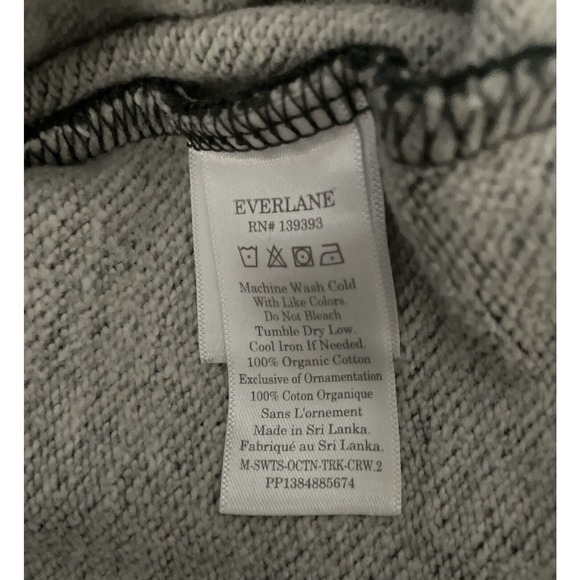 Everlane Track Sweatshirt Mens Medium M Gray Crewneck Organic Cotton Terry NEW - Picture 6 of 6